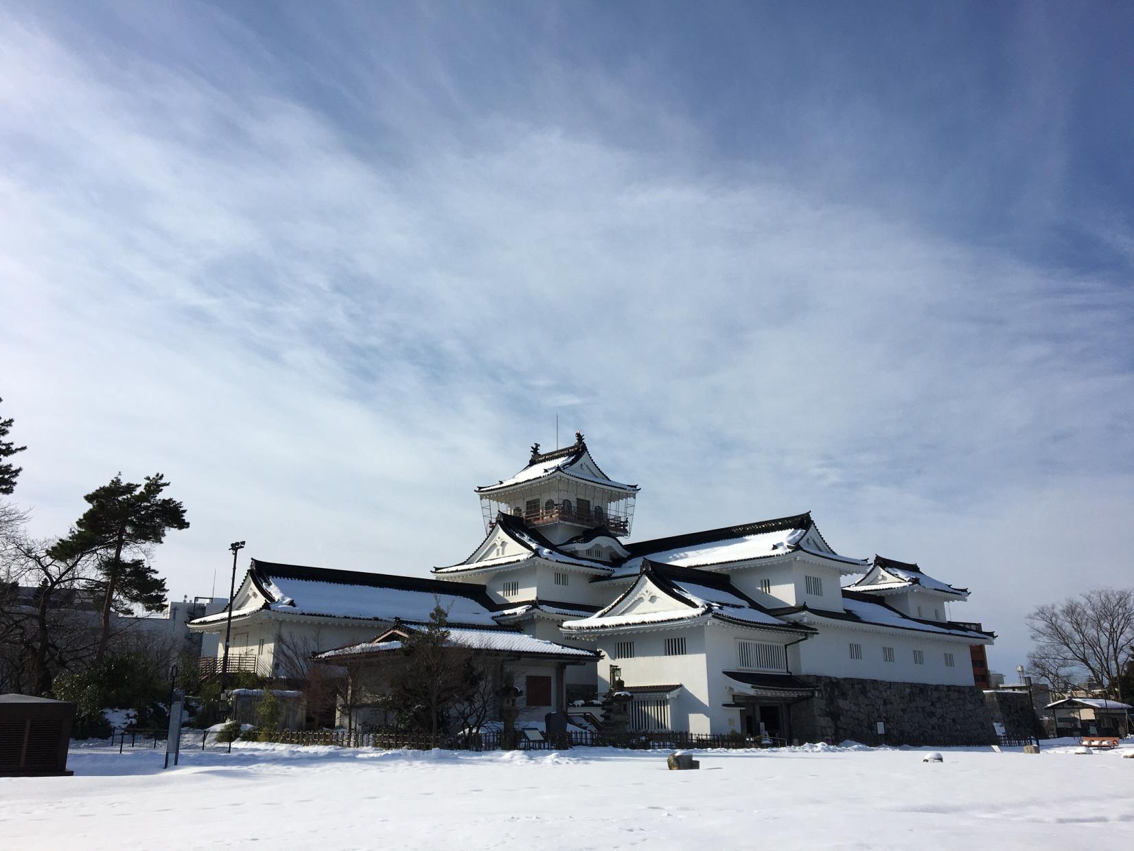 雪化粧が美しい「富山城」-3