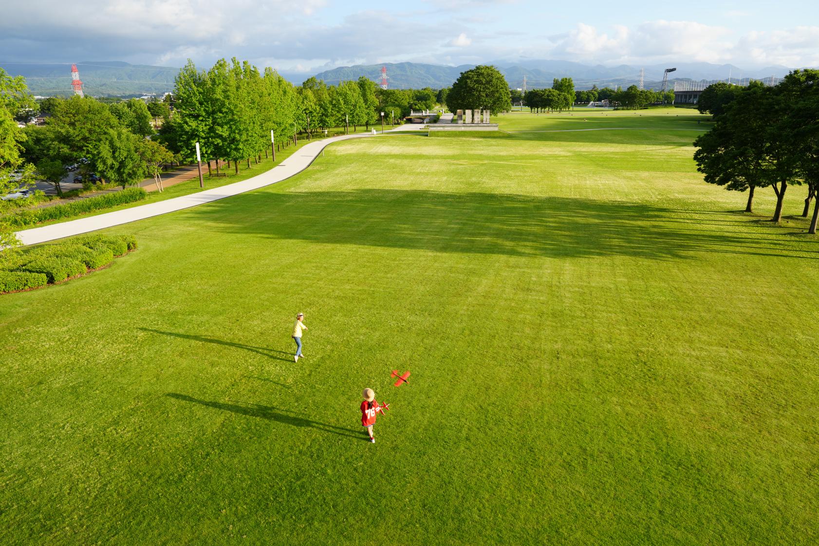 芝生が広がり、紅葉が綺麗な「のびのび広場」-0