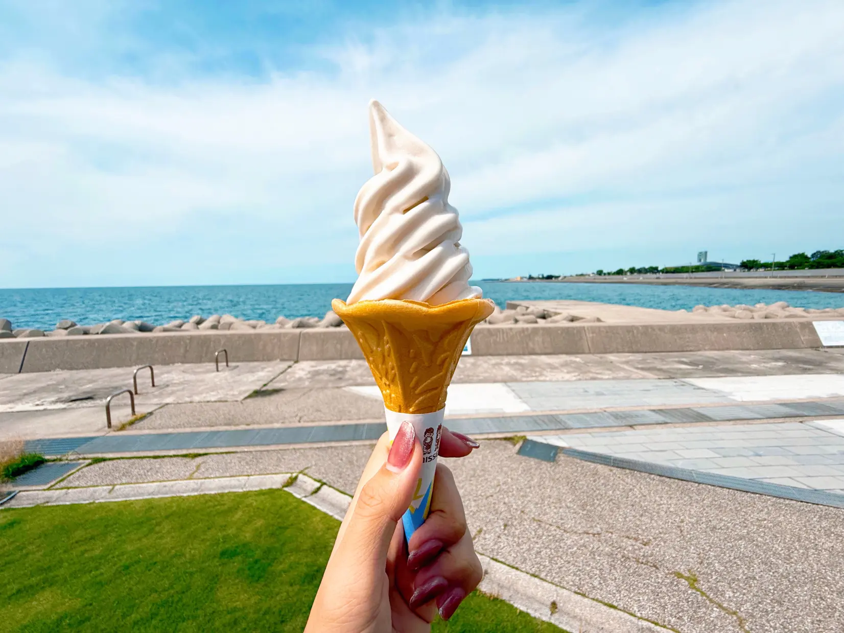 加積リンゴソフトクリーム（海の駅蜃気楼）-0