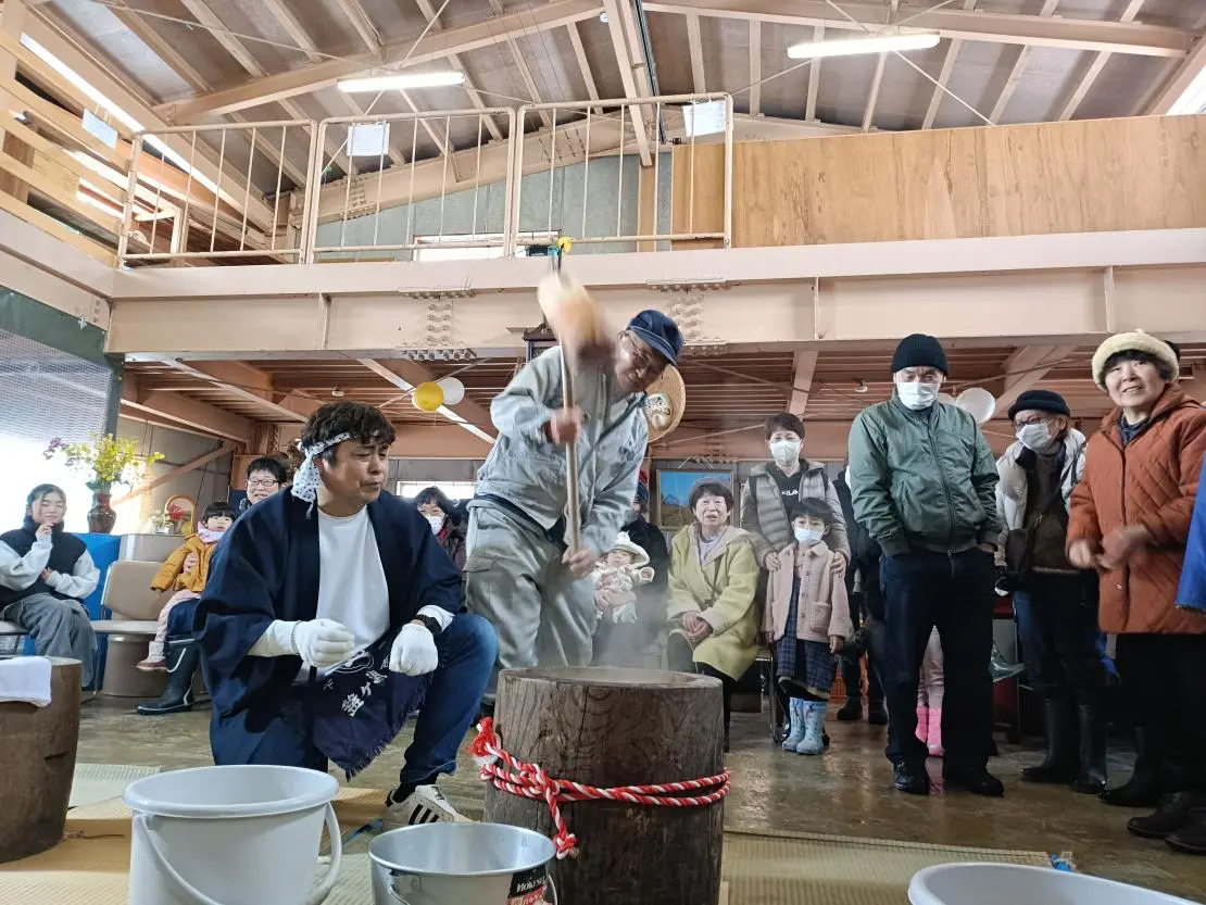 農村の賑わい創出「釜ヶ渕餅つき大会」を取材しました