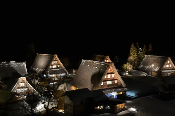 世界遺産ー五箇山菅沼合掌造り集落ライトアップ-0
